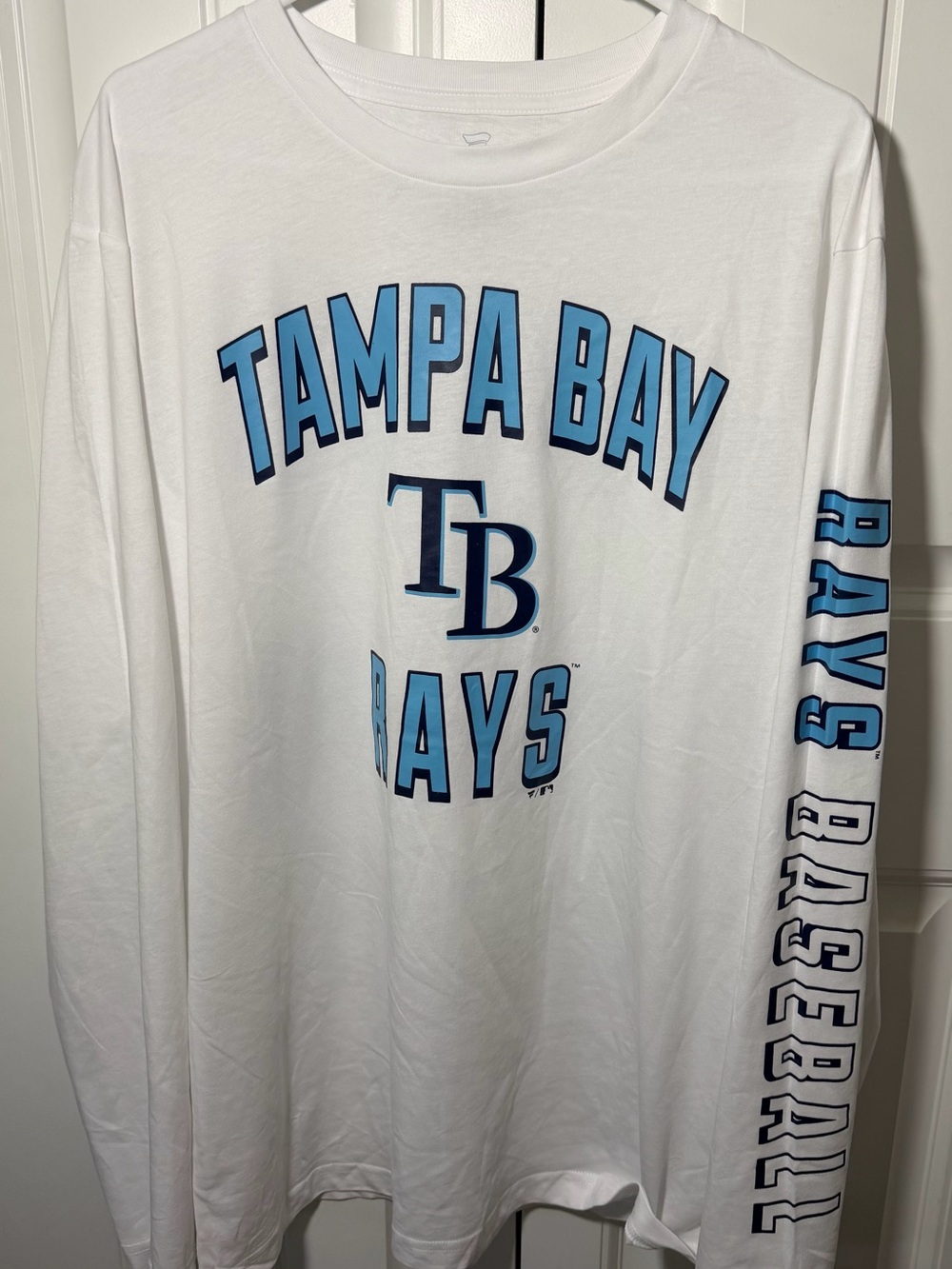 Tampa Bay Rays Fanatics Long Sleeve T-Shirt Men L White MLB NWT